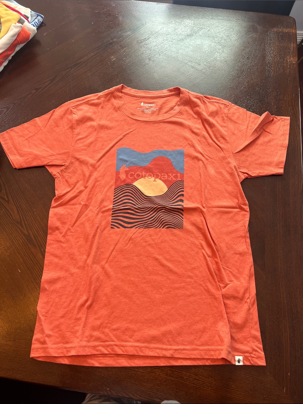 cotopaxi Orange Short-Sleeve Graphic Tee with Multi-Color Print